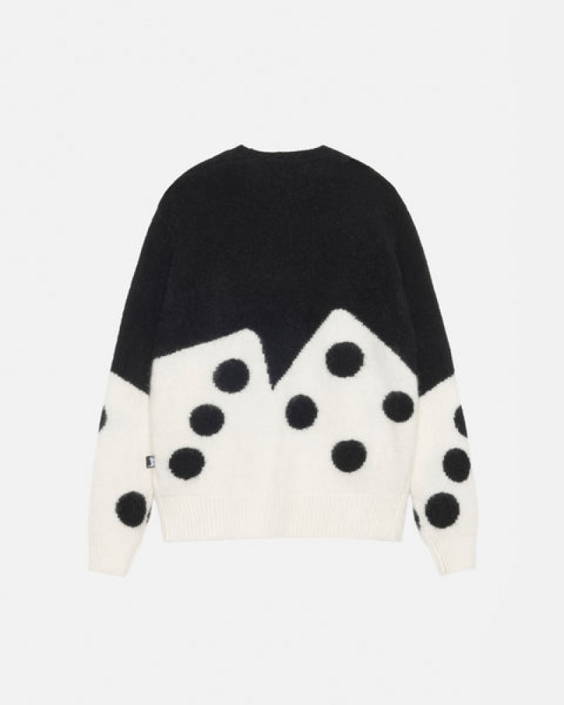 Black Women's Stussy Dice Fuzzy Crew Sweaters Philippines | STM-2841