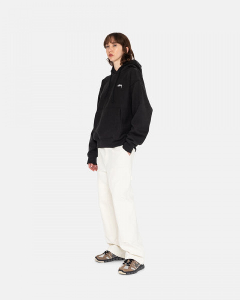 Black Women's Stussy Overdyed Stock Logo Hoodie Philippines | IHZ-3492