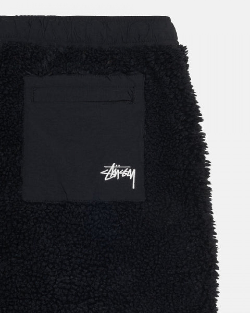 Black Women's Stussy Sherpa Shorts Philippines | VHG-9015