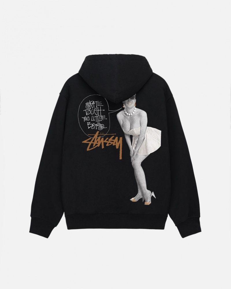 Black Women\'s Stussy Skate Tough Hoodie Philippines | XCQ-3454