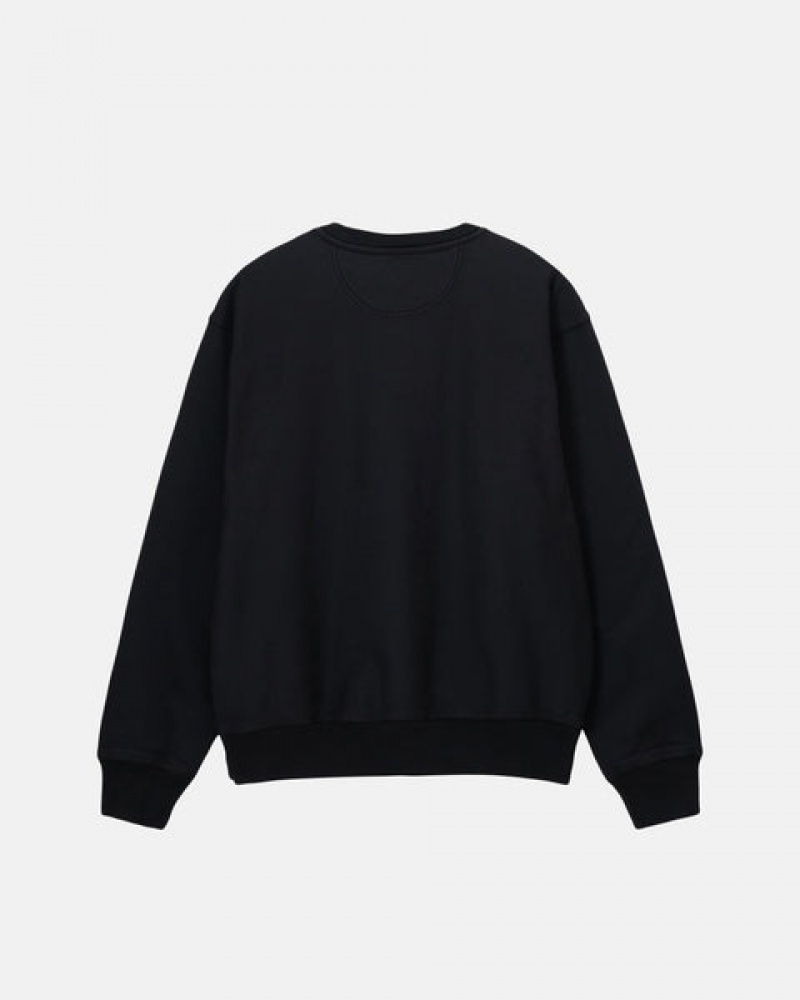 Black Women's Stussy Stock Logo Crew Sweatshirts Philippines | JDF-5622