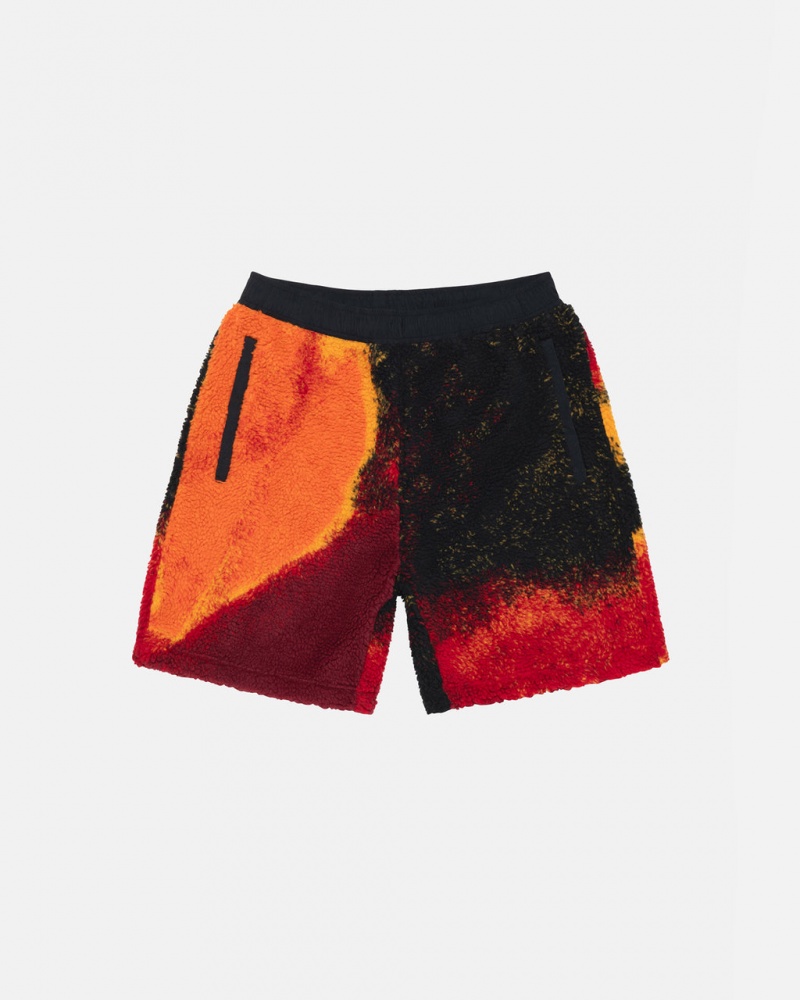 Black / Red Men\'s Stussy Sherpa Shorts Philippines | VFQ-8151