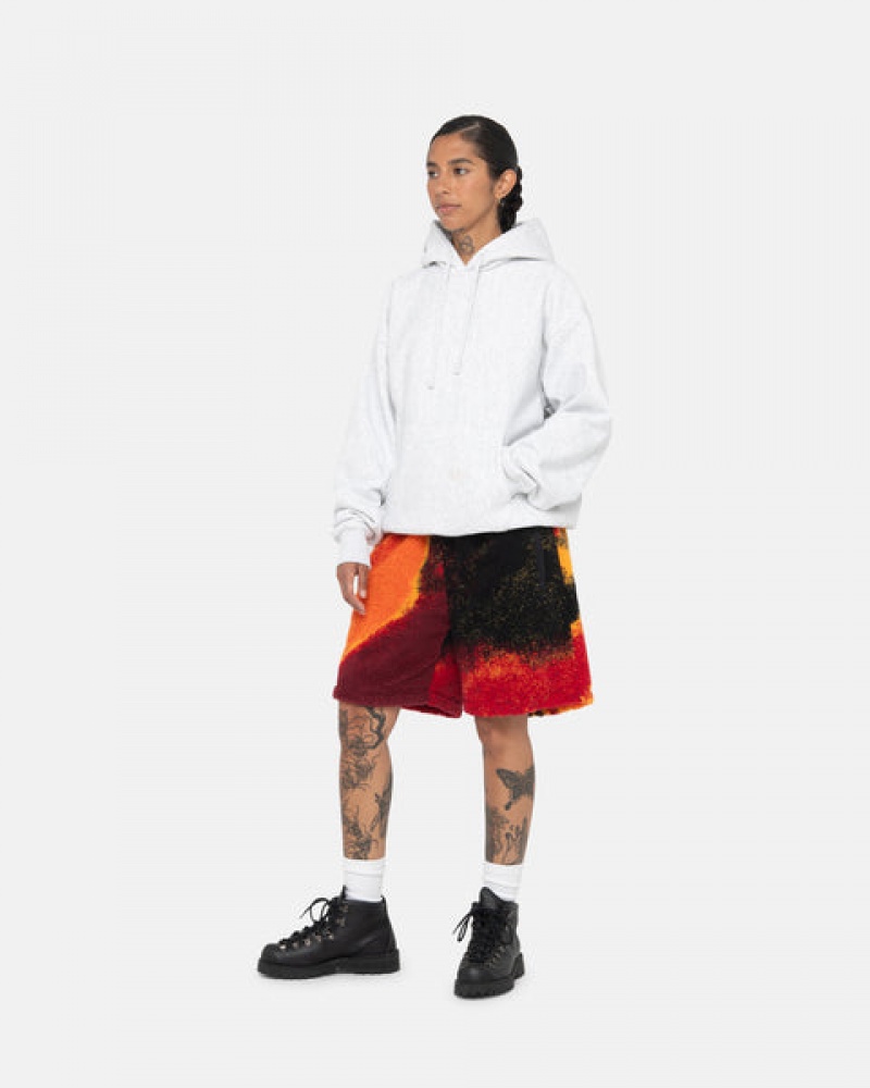 Black / Red Women's Stussy Sherpa Shorts Philippines | IGM-4526