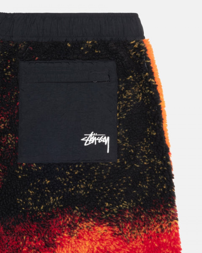 Black / Red Women's Stussy Sherpa Shorts Philippines | IGM-4526