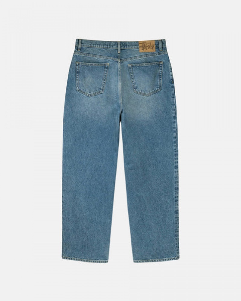 Blue Men's Stussy Big Ol' Jean Denim Philippines | APQ-6174