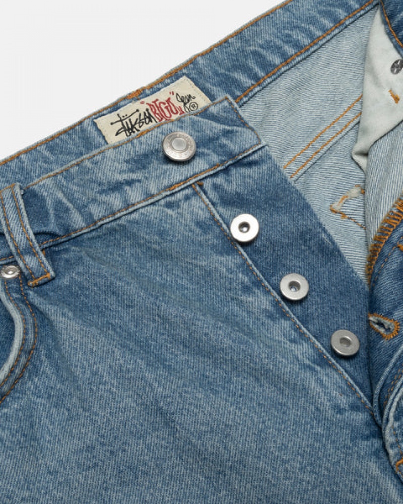 Blue Men's Stussy Big Ol' Jean Denim Philippines | APQ-6174