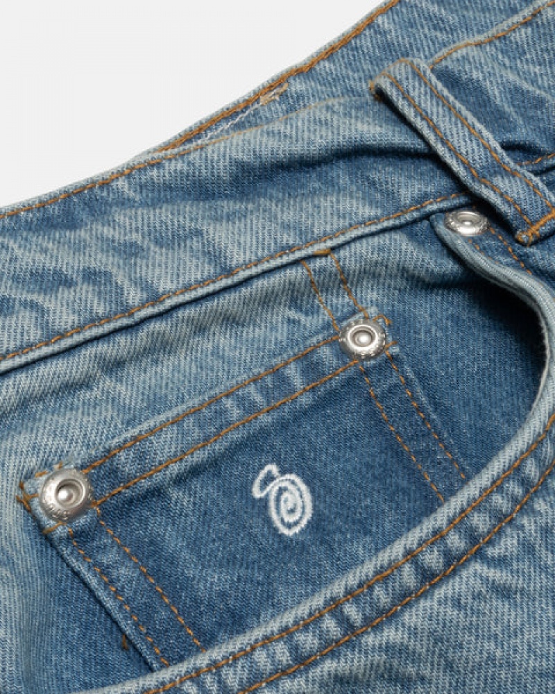 Blue Men's Stussy Big Ol' Jean Denim Philippines | APQ-6174