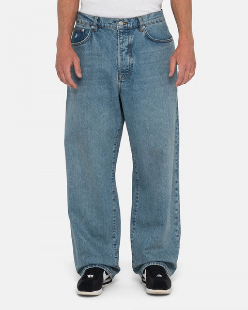 Blue Men's Stussy Big Ol' Jean Denim Philippines | APQ-6174