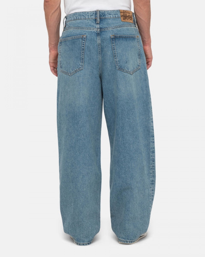 Blue Men's Stussy Big Ol' Jean Denim Pants Philippines | CUA-3444