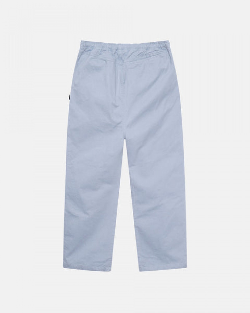 Blue Men's Stussy Brushed Beach Pants Philippines | WOA-6394