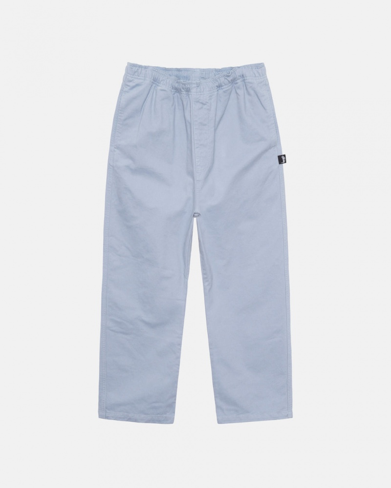 Blue Men\'s Stussy Brushed Beach Pants Philippines | WOA-6394