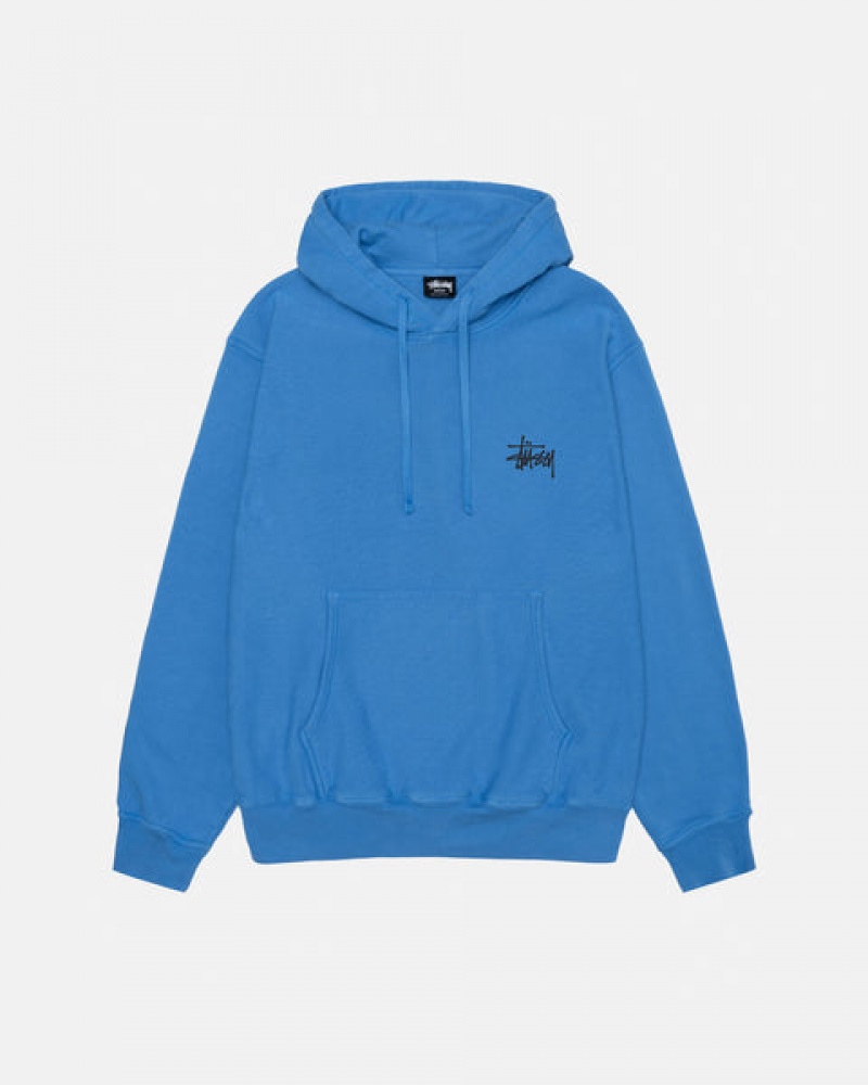 Blue Women\'s Stussy Basic Stussy Hoodie Pigment Dyed Hoodie Philippines | QQY-4910