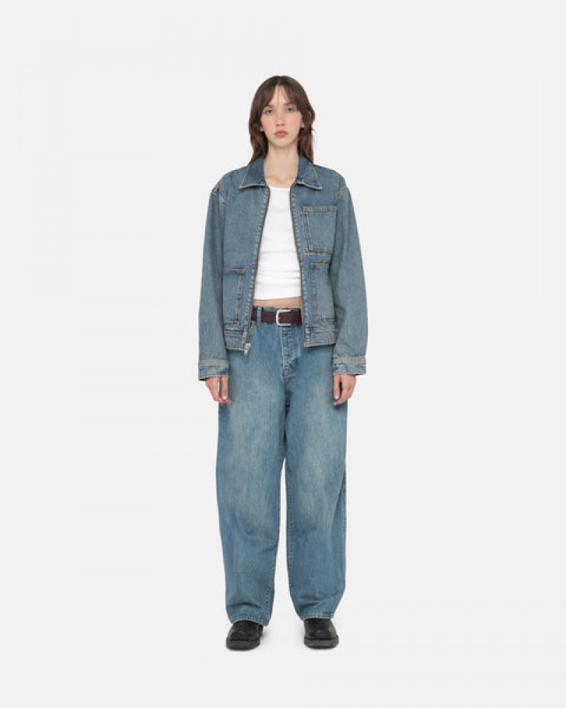 Blue Women's Stussy Big Ol' Jean Denim Philippines | XJN-3950