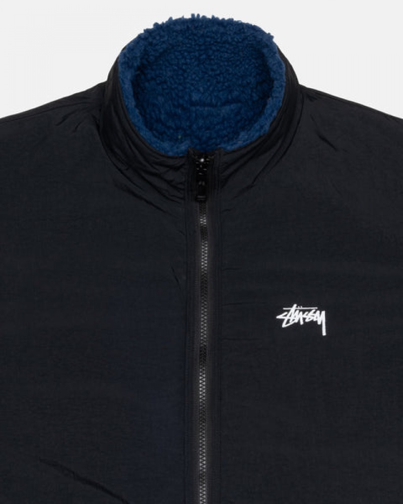 Blue Women's Stussy Sherpa Reversible Jackets Philippines | CCM-1128