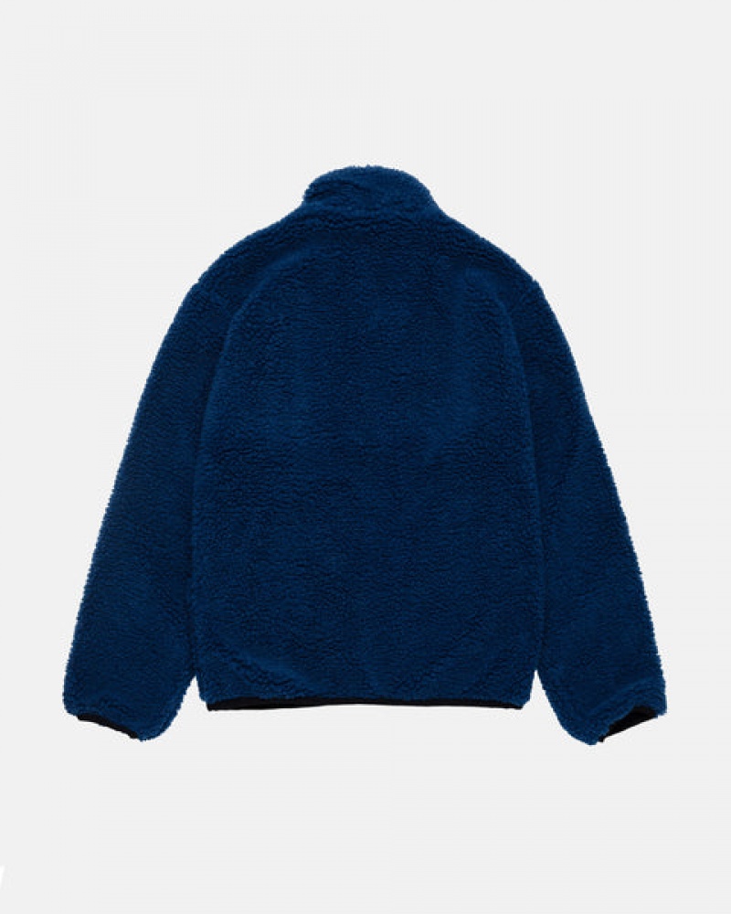 Blue Women's Stussy Sherpa Reversible Jackets Philippines | CCM-1128