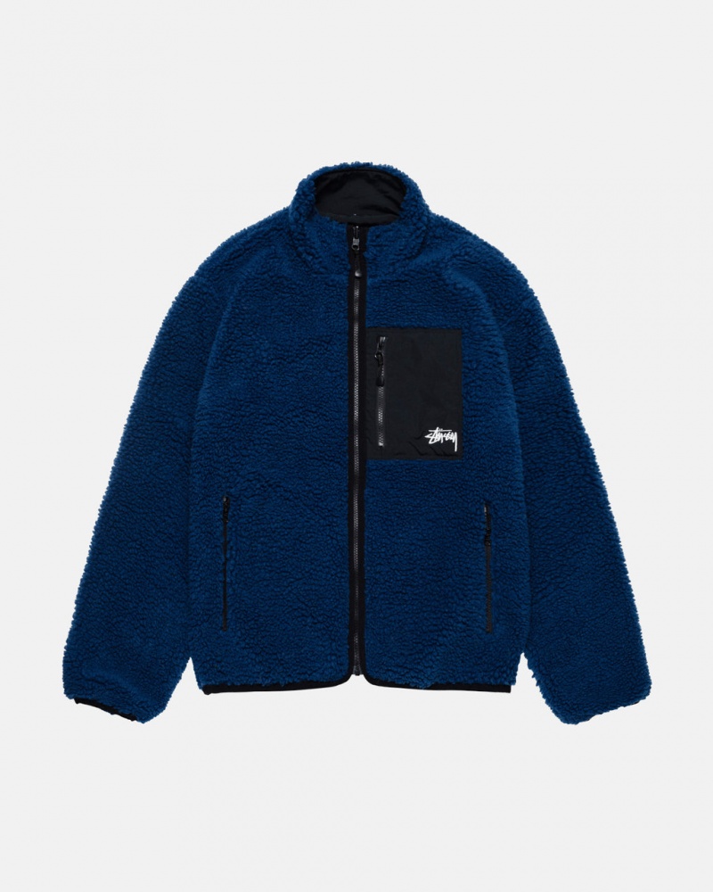 Blue Women\'s Stussy Sherpa Reversible Jackets Philippines | CCM-1128