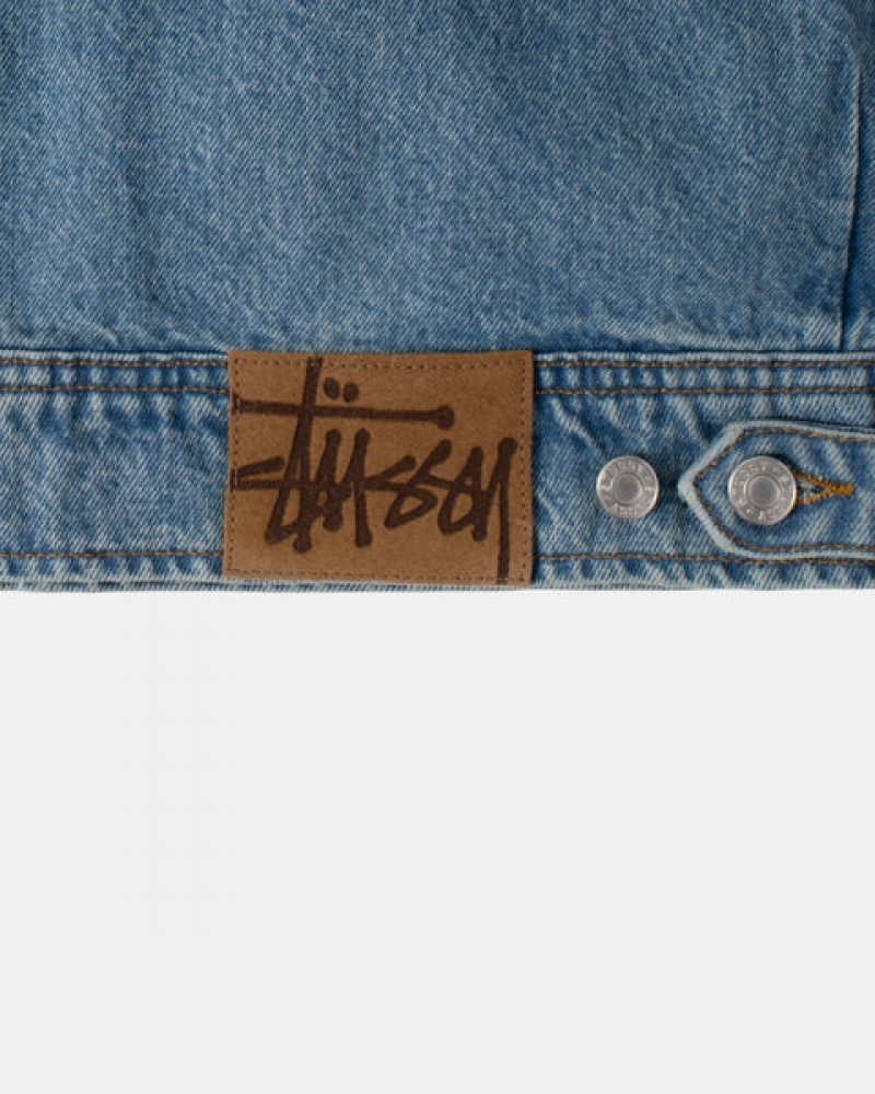 Blue Women's Stussy Zip Work Jacket Denim Philippines | VKJ-3500