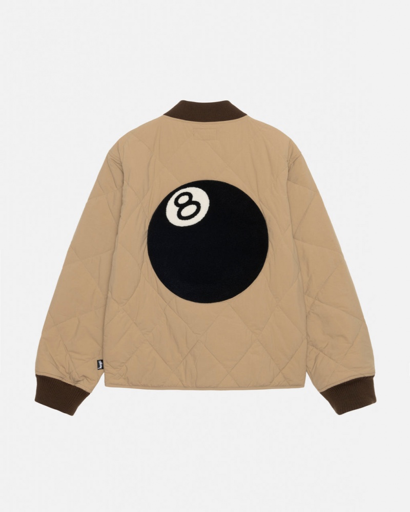 Brown Men\'s Stussy 8 Ball Quilted Liner Jackets Philippines | UPO-8434