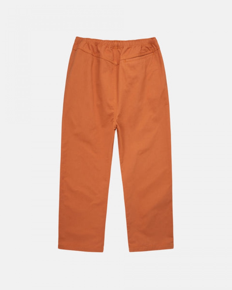 Brown Men's Stussy Brushed Beach Pants Philippines | DEC-7930