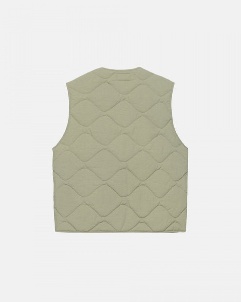 Brown Men's Stussy Recycled Nylon Liner Vest Philippines | YJK-8934