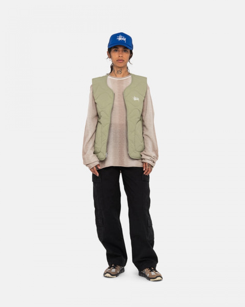 Brown Men's Stussy Recycled Nylon Liner Vest Philippines | YJK-8934