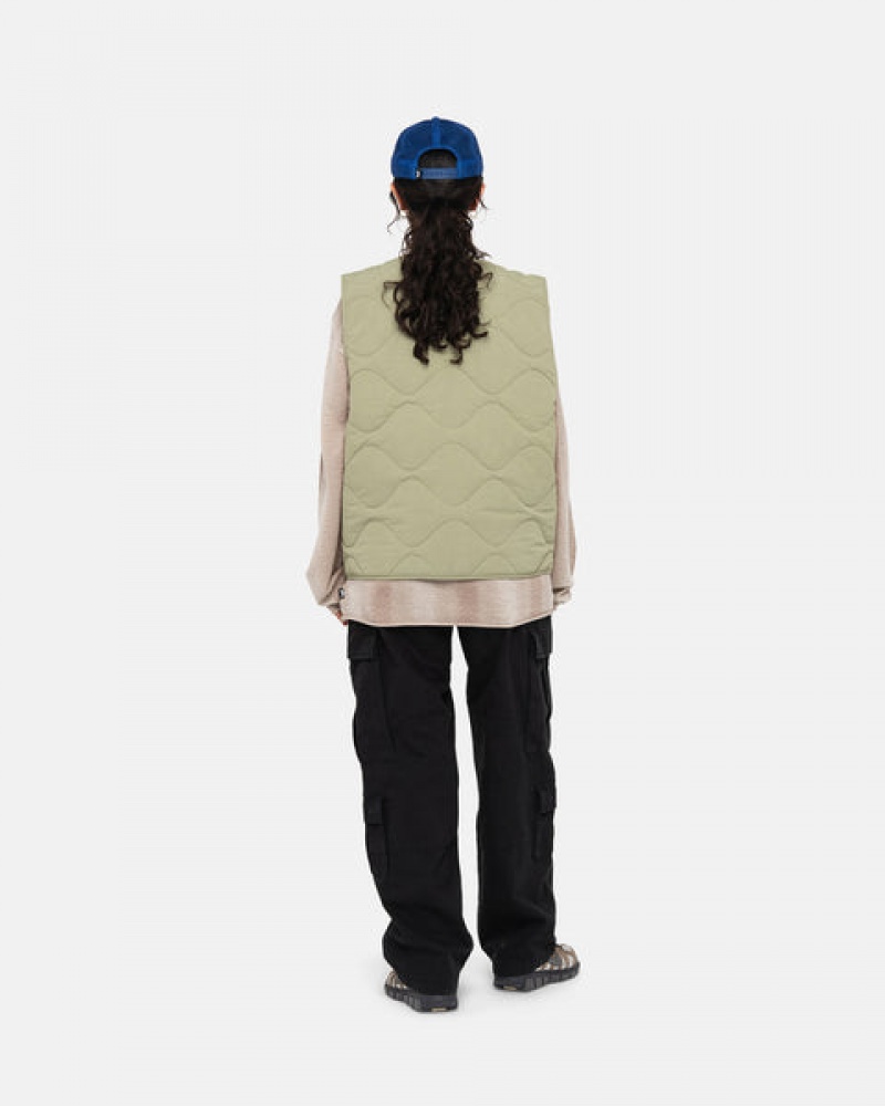 Brown Men's Stussy Recycled Nylon Liner Vest Philippines | YJK-8934