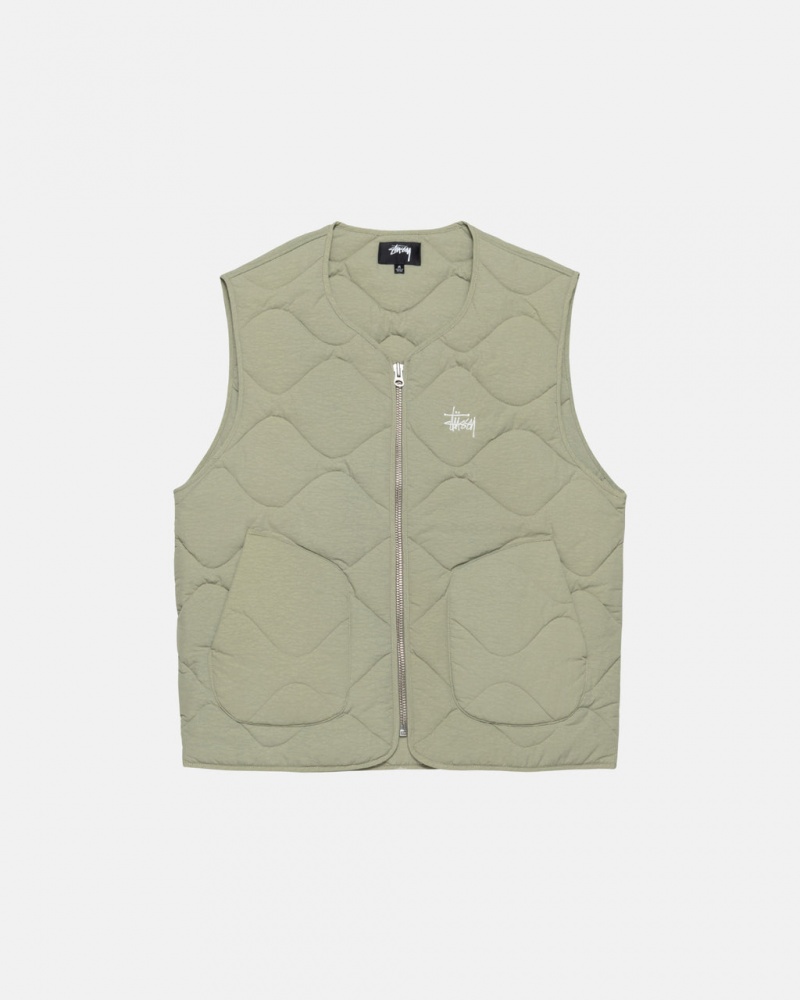 Brown Men\'s Stussy Recycled Nylon Liner Vest Philippines | YJK-8934