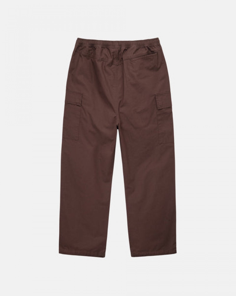 Brown Men's Stussy Ripstop Cargo Beach Pants Philippines | NZM-3639