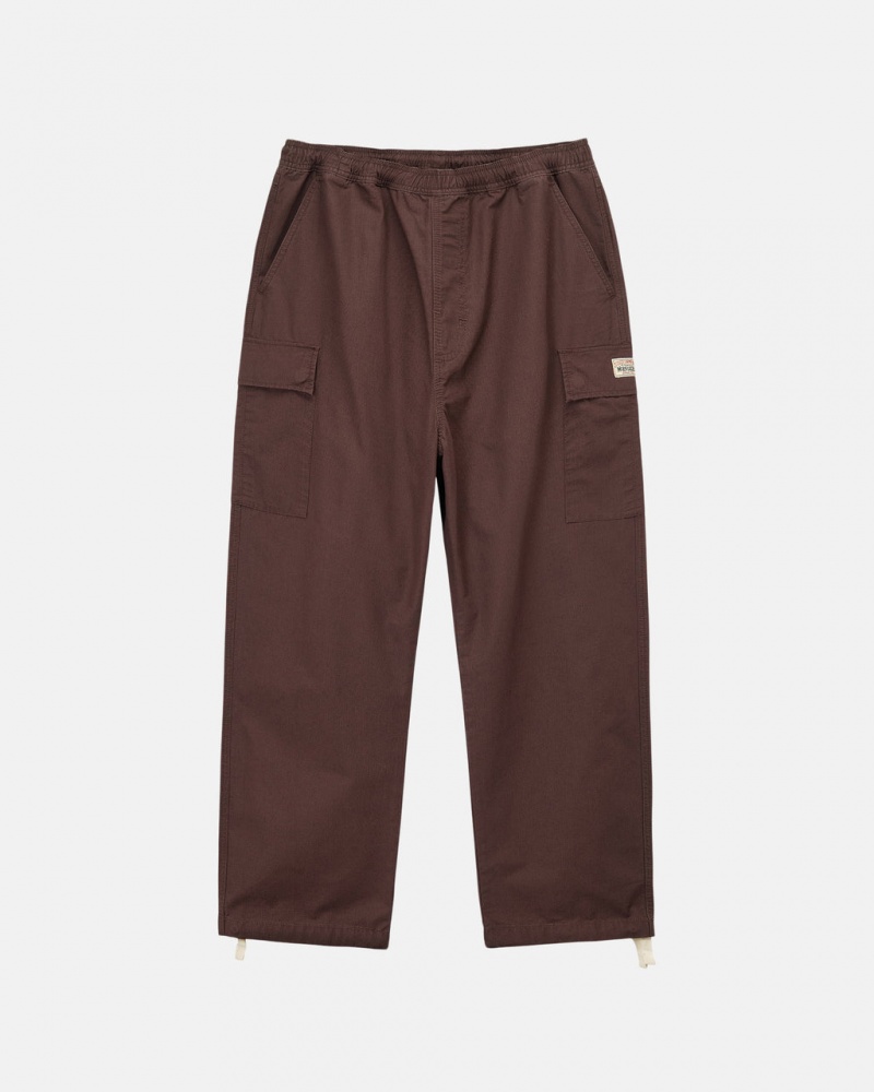 Brown Men\'s Stussy Ripstop Cargo Beach Pants Philippines | NZM-3639