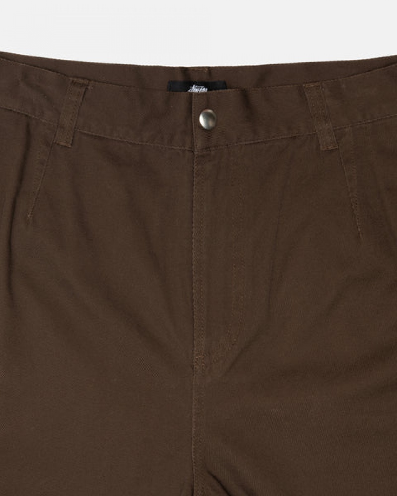 Brown Men's Stussy Workgear Trouser Twill Pants Philippines | PNL-4962