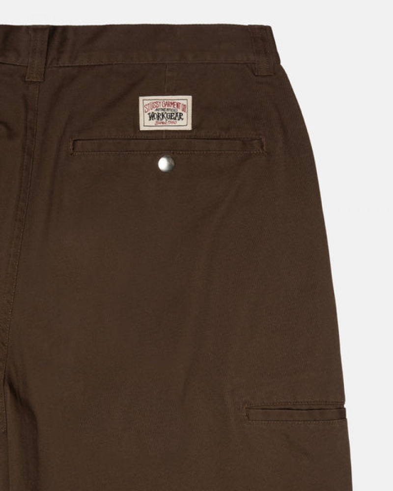 Brown Men's Stussy Workgear Trouser Twill Pants Philippines | PNL-4962