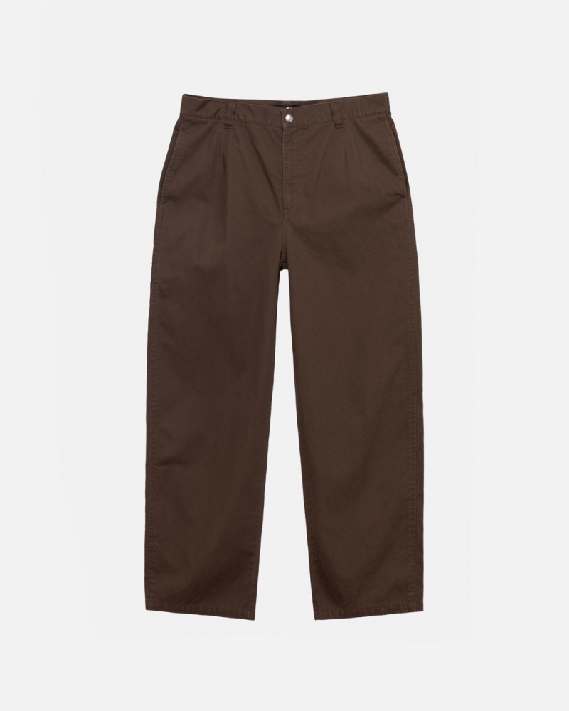 Brown Men\'s Stussy Workgear Trouser Twill Pants Philippines | PNL-4962