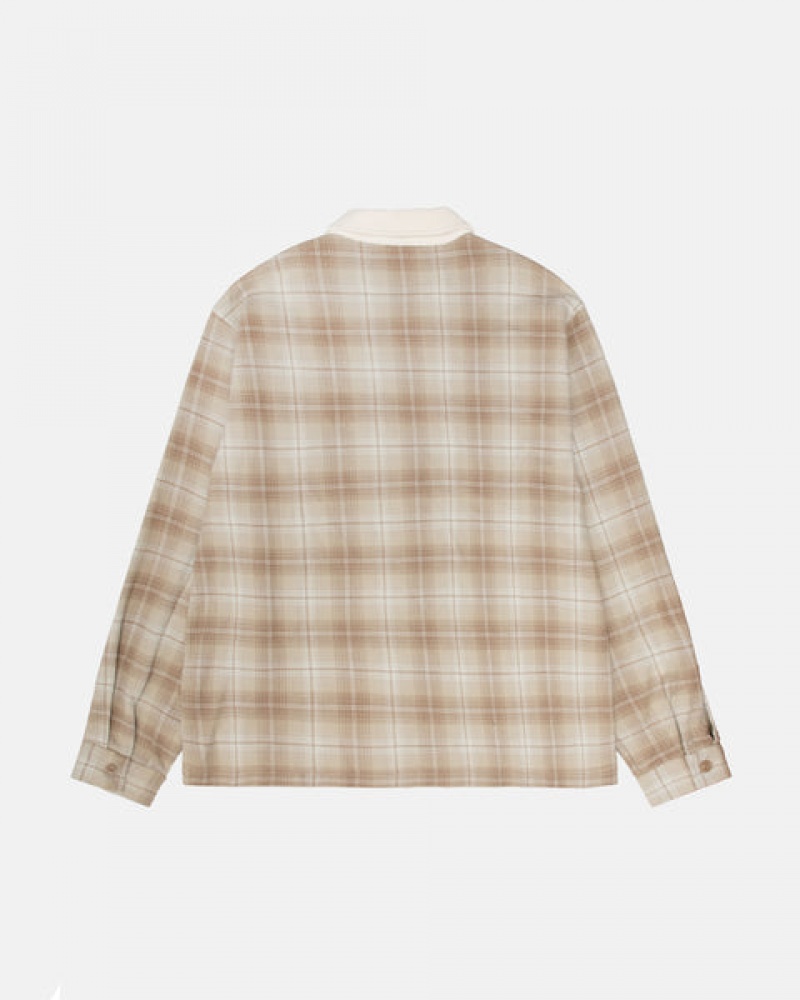 Brown Women's Stussy Frank Plaid Zip Shirts Philippines | XJC-1624