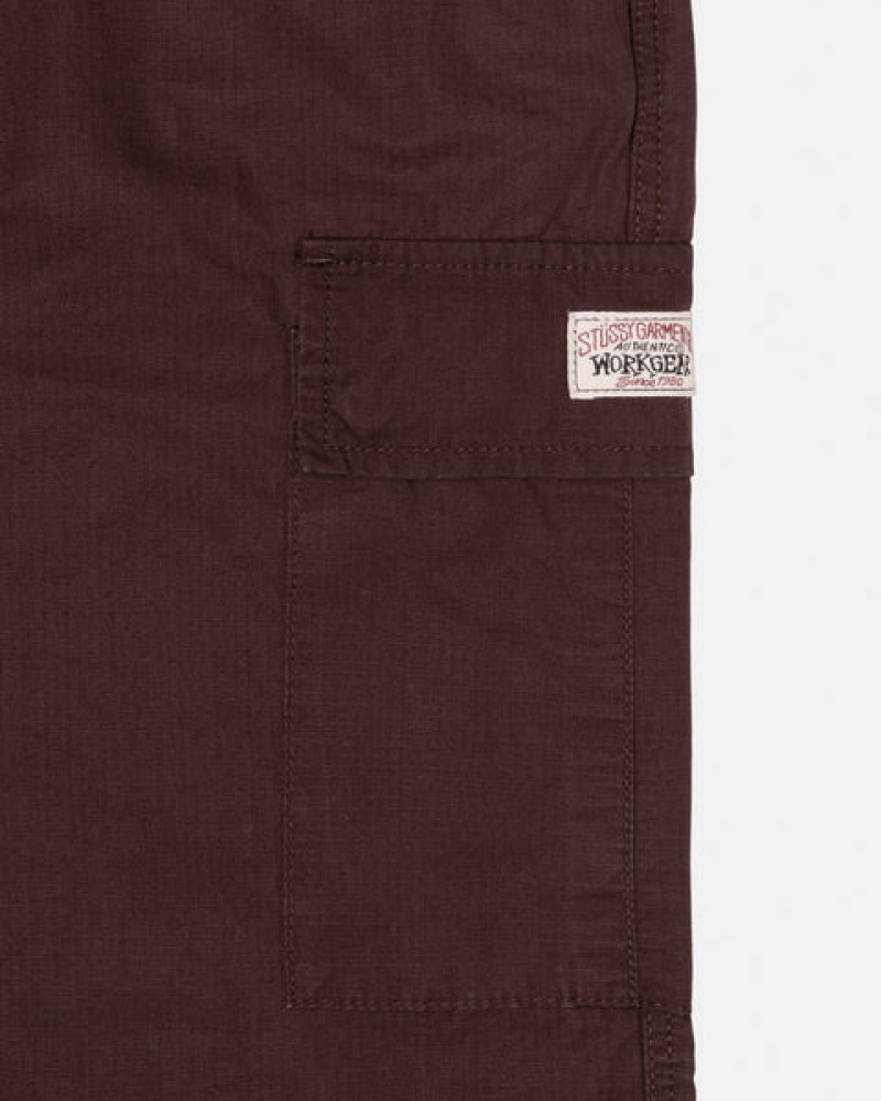 Brown Women's Stussy Ripstop Cargo Beach Pants Philippines | TEE-8477