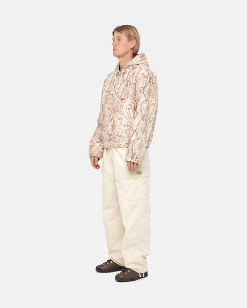 Cream Men's Stussy Beach Pant Ripstop Cargo Pants Philippines | FZL-9594