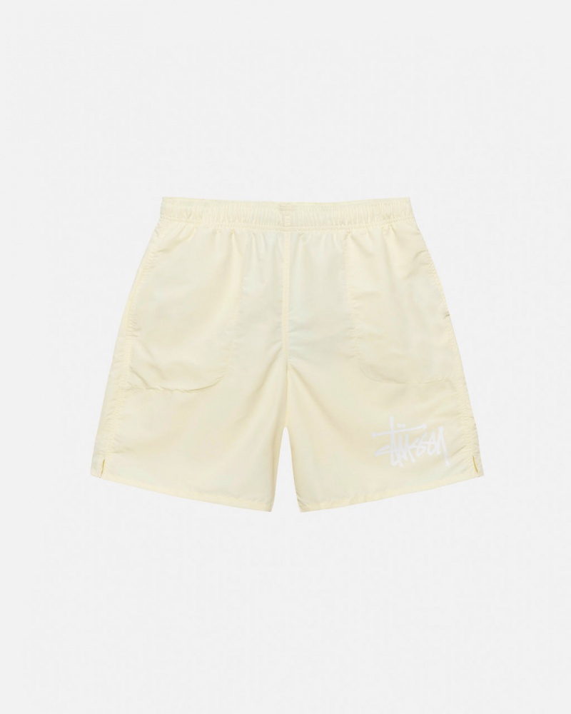 Cream Men\'s Stussy Big Basic Water Short Swimwear Philippines | HNU-2917