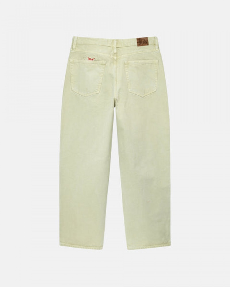 Cream Men's Stussy Double Dye Big 'Ol Jeans Pants Philippines | YYC-7734