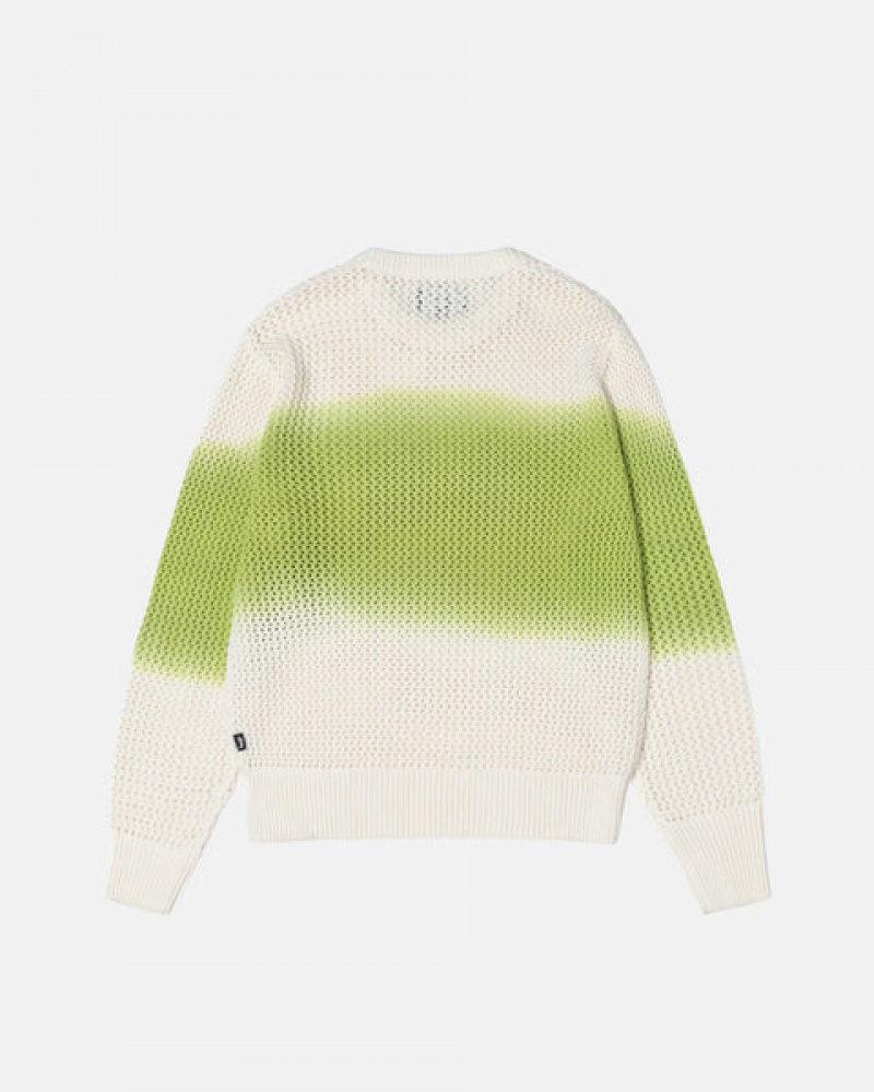 Dark Green Men's Stussy Pigment Dyed Loose Gauge Knit Sweaters Philippines | YTN-5907