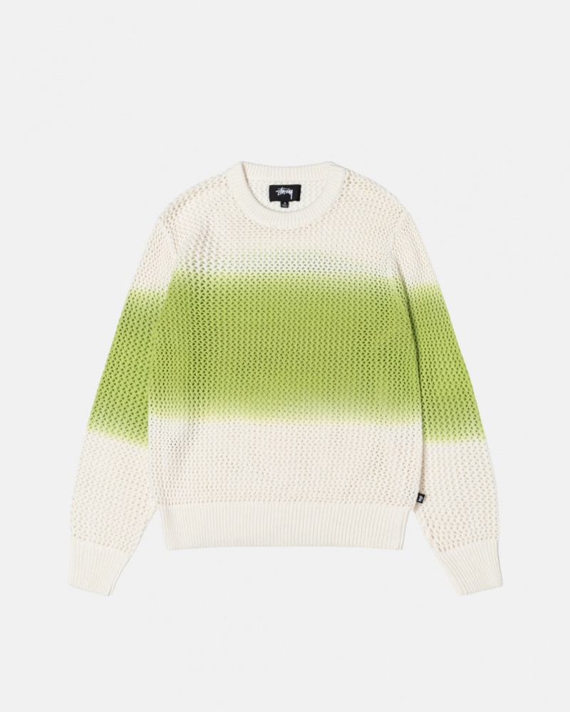 Dark Green Men\'s Stussy Pigment Dyed Loose Gauge Knit Sweaters Philippines | YTN-5907