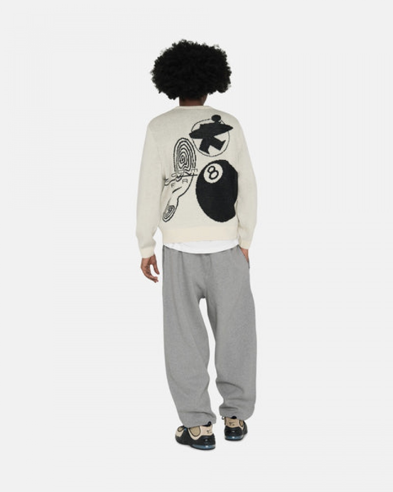 Dark Grey Men's Stussy Fleece Pant Sweatpants Philippines | PVQ-3311