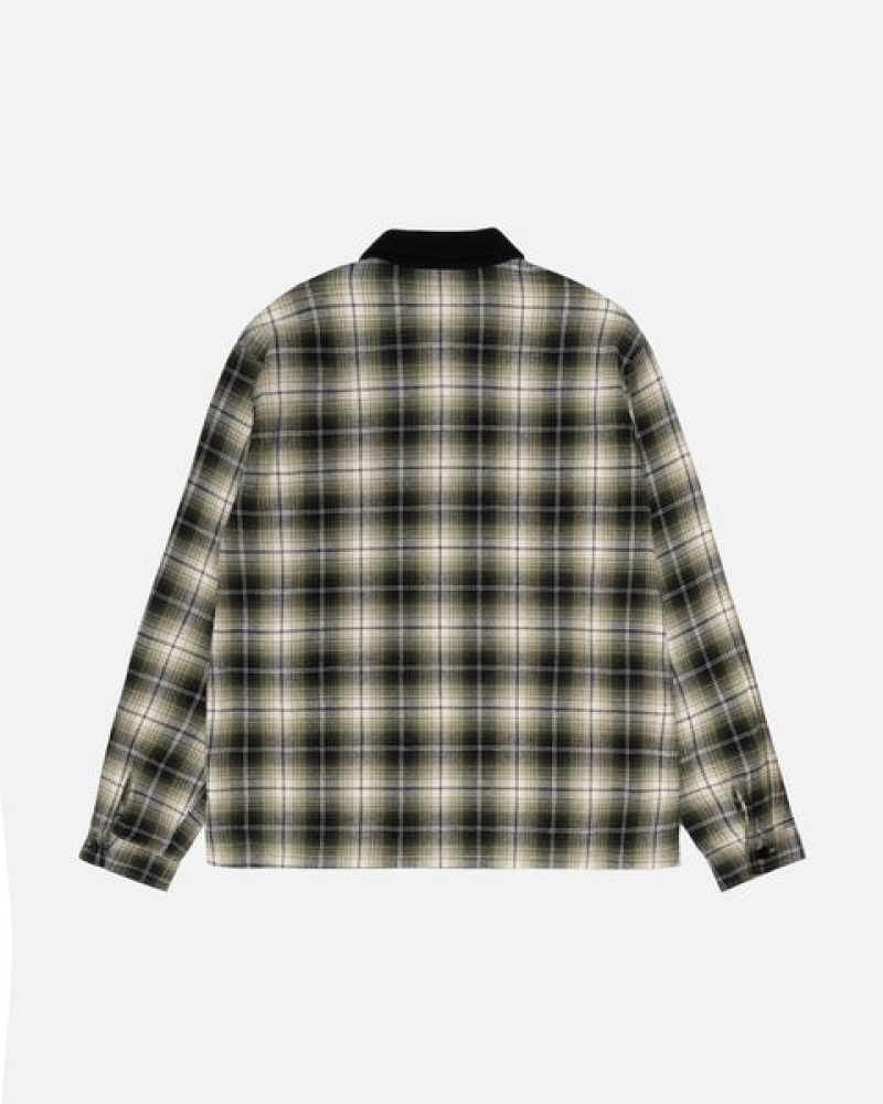 Dark Grey Women's Stussy Frank Plaid Zip Shirts Philippines | KQY-4039