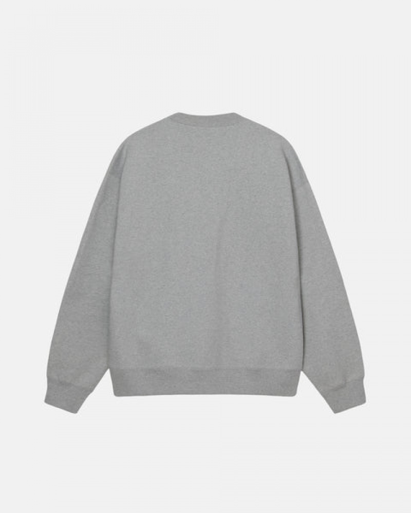 Dark Grey Women's Stussy Fleece Crew Sweatshirts Philippines | QXR-2661