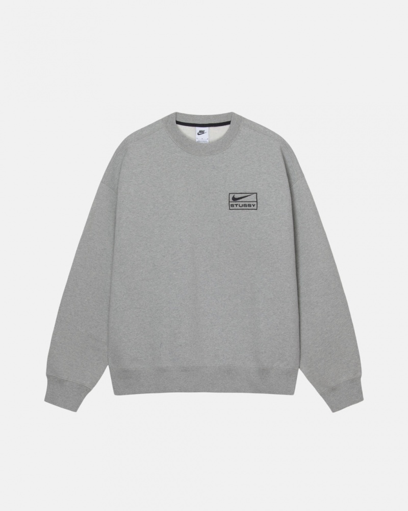 Dark Grey Women\'s Stussy Fleece Crew Sweatshirts Philippines | QXR-2661