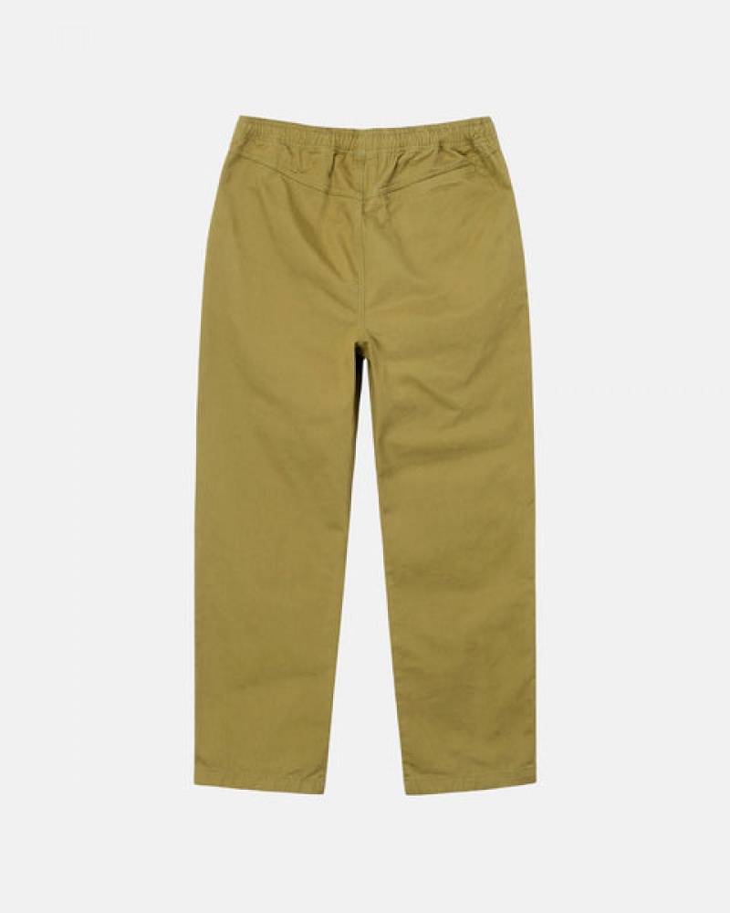 Dark Olive Men's Stussy Brushed Beach Pants Philippines | WZZ-6071