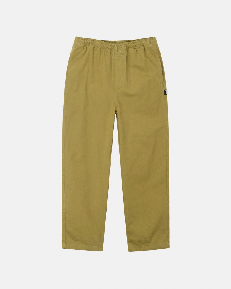 Dark Olive Men\'s Stussy Brushed Beach Pants Philippines | WZZ-6071