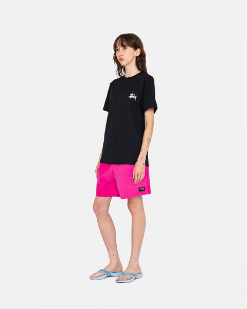 Fuchsia Men's Stussy Wave Dye Nylon Shorts Philippines | DFC-6687