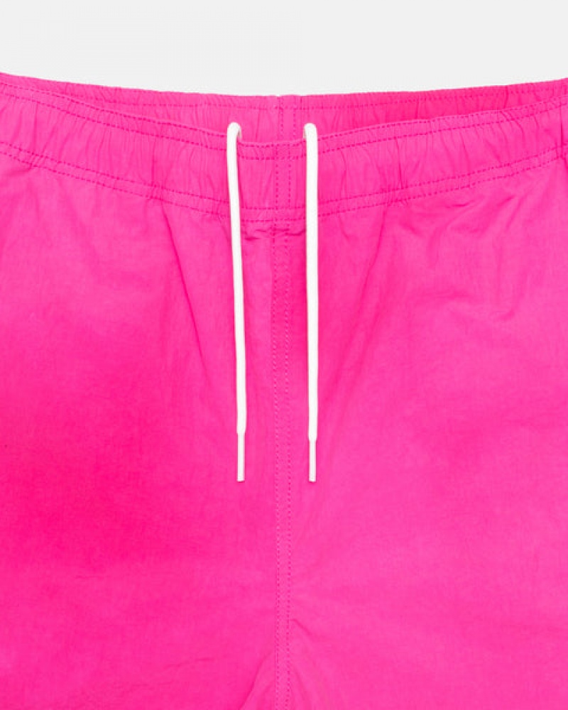 Fuchsia Men's Stussy Wave Dye Nylon Shorts Philippines | DFC-6687