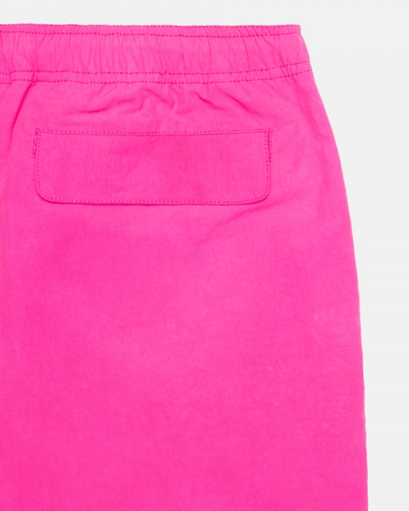 Fuchsia Men's Stussy Wave Dye Nylon Shorts Philippines | DFC-6687