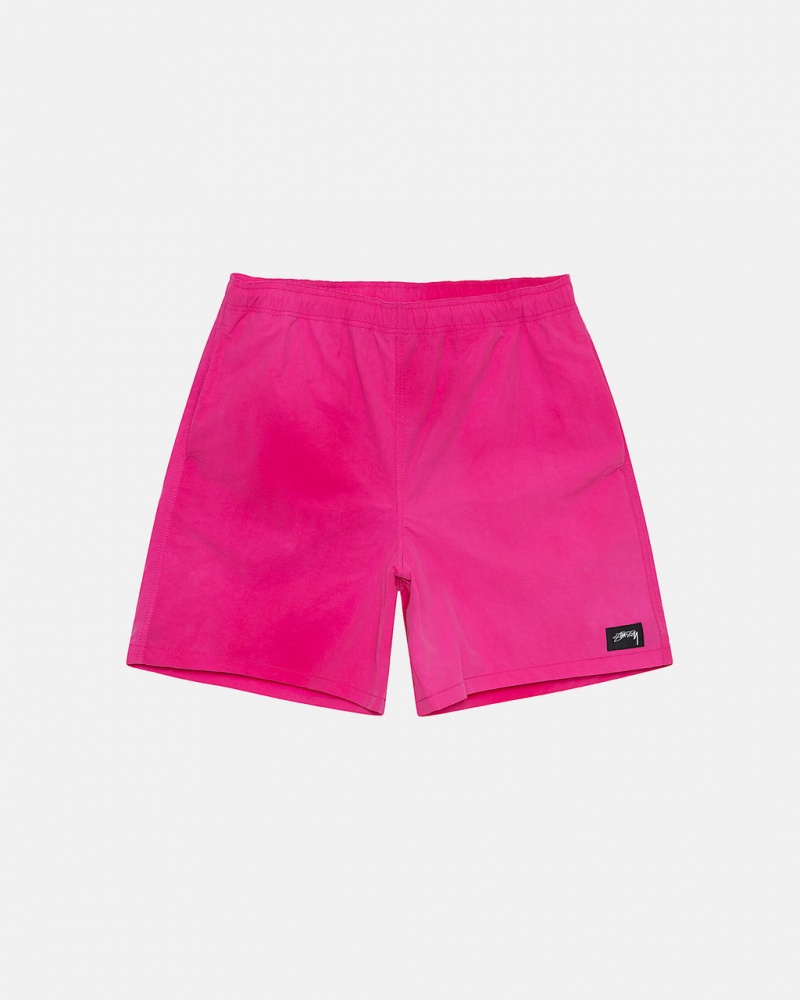 Fuchsia Men\'s Stussy Wave Dye Nylon Shorts Philippines | DFC-6687