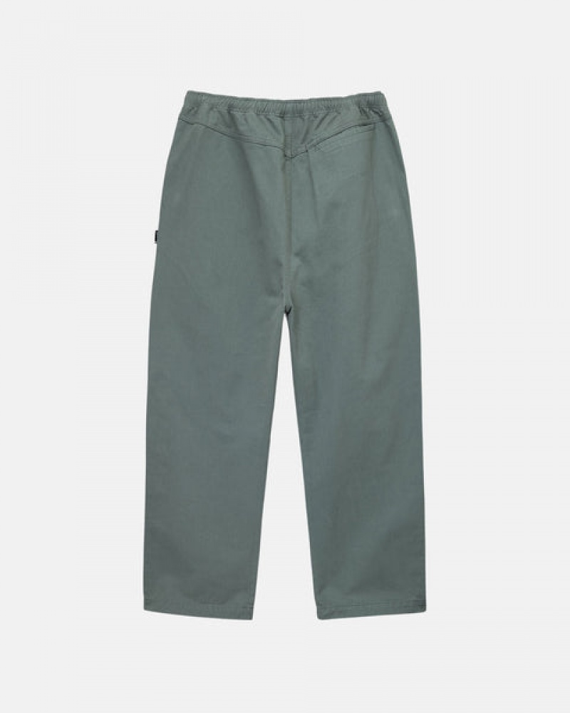 Green Men's Stussy Brushed Beach Pants Philippines | SAI-8597